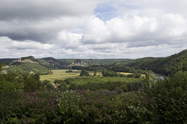 French valley landscape: A river valley in the Dordogne, France.
