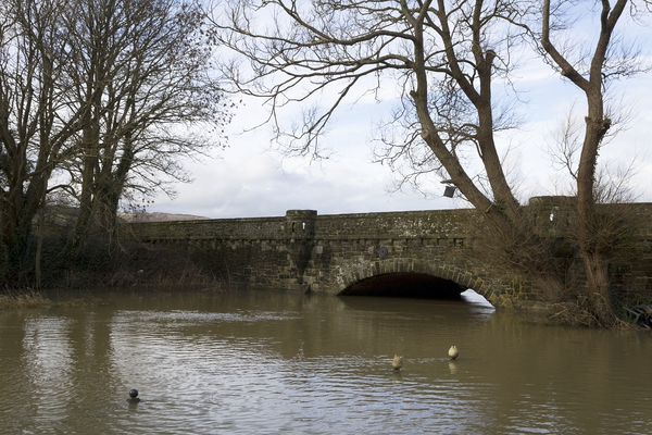 Bridge in flood water