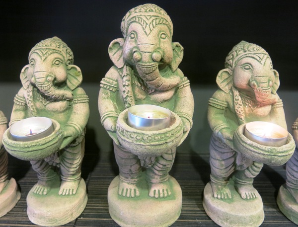 candle stone elephants