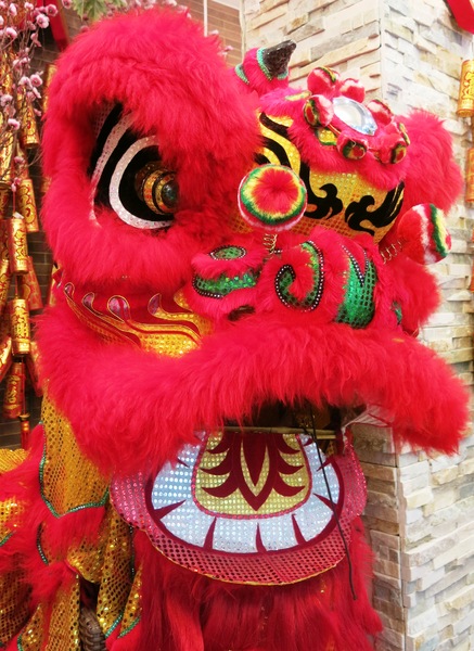 Chinese red lion decoration