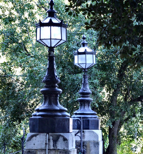 historic park gate lights