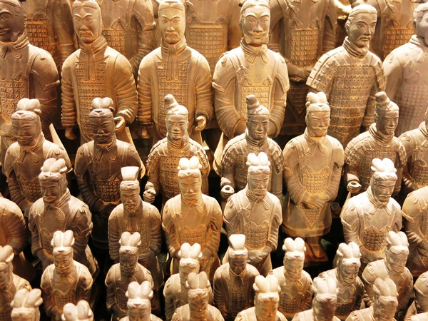 group of stone soldiers