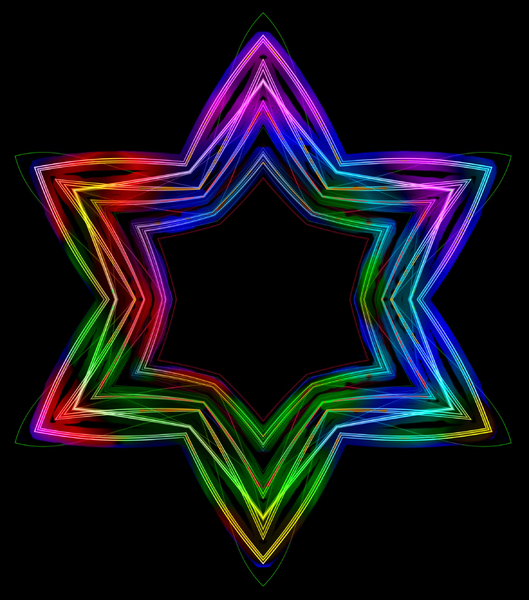 Colourful Star on Black 2