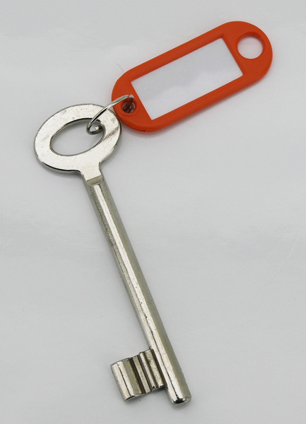 keyholder with key: Orange keyholder, no text, with key