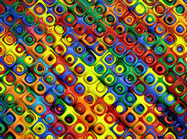 bright plastic squared circles