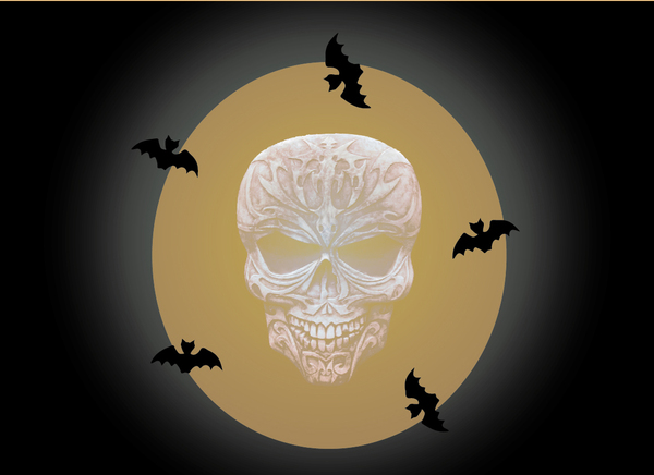 Halloween skull and moon 3