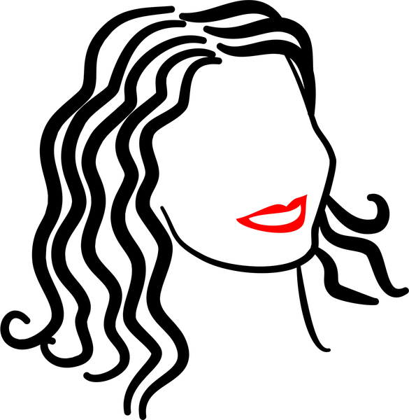 Female Portrait Sketch: Simple line drawing of a pretty smiling woman.