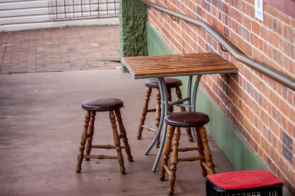 Sidewalk stools & table