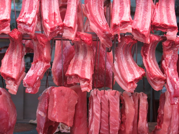 Wet market fresh raw meat