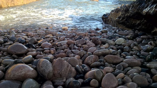 Water touching stones
