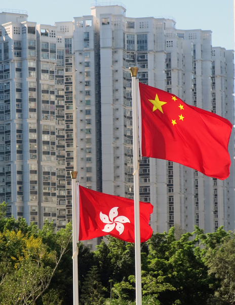 China and Hong Kong flags