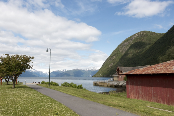Houses by a fjord