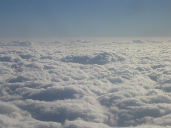 Clouds: Taken out of a plane's window. A nice picture of how clouds appear from above.