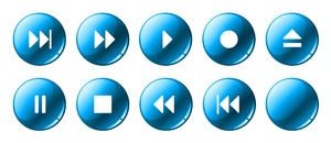 Player Buttons: Web Player Buttons in 5 color versions