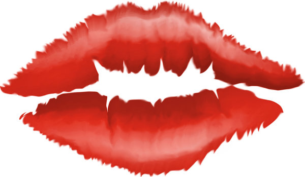 Lips: trace of lipstick