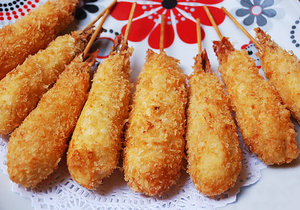 Fried shrimp sticks 2: Sticks of deep fried breaded shrimp