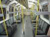 tube train interior: you have to get up rather early to see a london tube train this empty. It's not quite rush hour ;-)