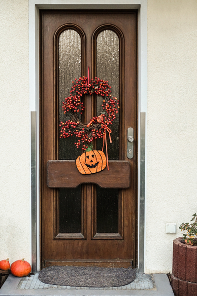 halloween deurdecoratie: 