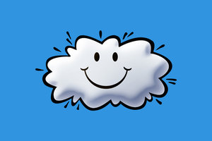 Happy Cloud: A cartoon illustration of a smiley cloud.For the Hi Res version, please visit:http://www.stockxpert.com ..