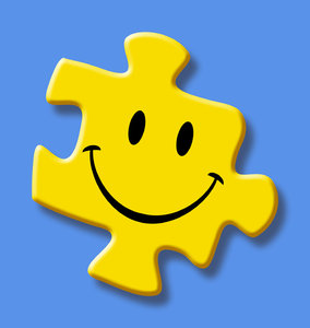 Happy Puzzle: A yellow puzzle piece with a happy smile.Please visit my stockxpert gallery:http://www.stockxpert.com ..