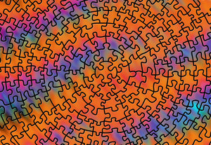 Abstract Puzzle: An abstract painting with a puzzle pattern.