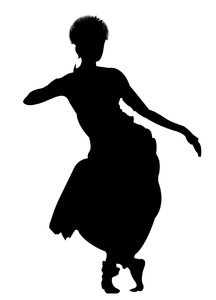 Classical dance: silhouette of an Odissi Dancer