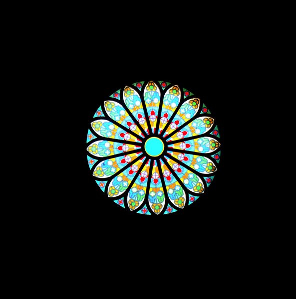 Rose Window:       A rose window with concentric designs                         