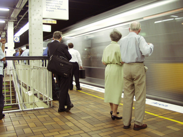 Commuter train: passenger Train at underground station in Sydney, Australia