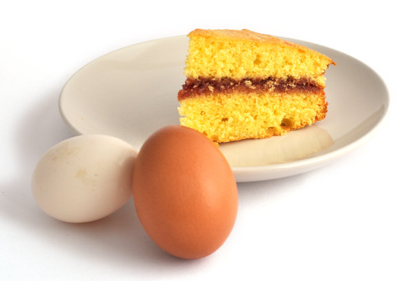pastel y huevos: 