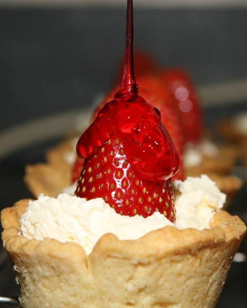 strawberry tart: get the kettle on, fresh baked homemade strawberry tarts, you just cant bet them, yummy.