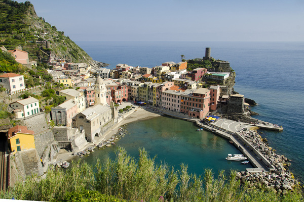 Vernazza at the Cinque Terre: View at the beautiful place of Vernazza, Italy