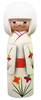 white japanese doll: white Japanese wooden doll