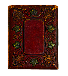 Red leather antique book cover Stock Photo