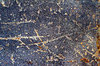 Scratched Paint: Scratched and speckled paint on the fender of a trailer.