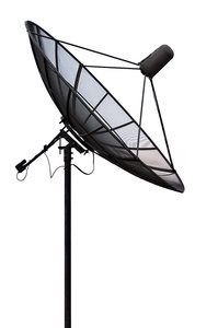 Satellite Dish: High contrast photo of a satellite dish.