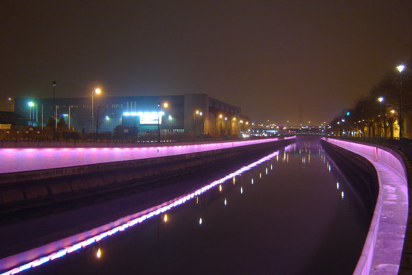 'S nachts: Charleroi, België: 