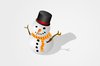 Snowman: Snowman on a white or orange background