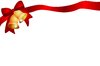 Christmas Ribbon: Christmas red ribbon and bells on the white background