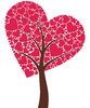 Tree of Love 4: Tree consisting of hearts on the white background