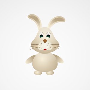 Easter Bunny 2: Vector bunny on the silver background