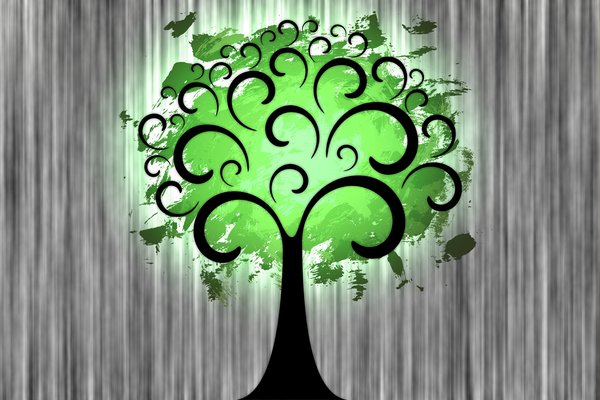 Fantasy Tree 1: Fantasy tree on a colored or gray background