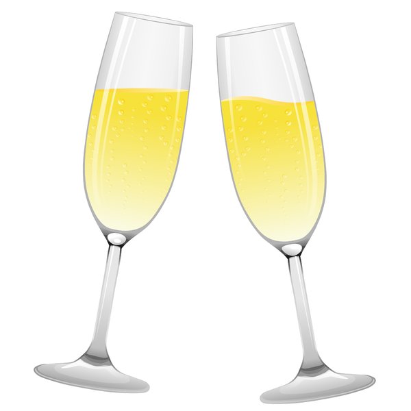 Champagne Glasses: Champagne glasses on the white background