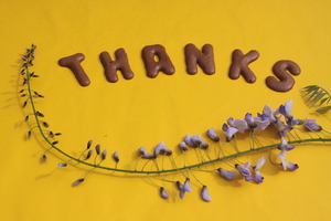 Thanks: Thanks, with flower