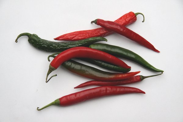 Chilies: Red and green pepper