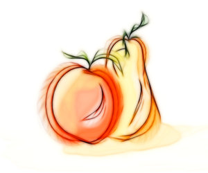 Apple 'n' Pear: Sketch of an apple and pear