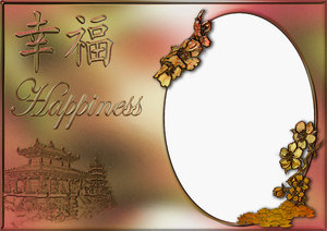 Chinese happiness themed frame: 