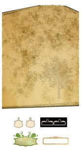 Parchment for family tree: Paper / Parchment and name tags. Print scroll to A3.