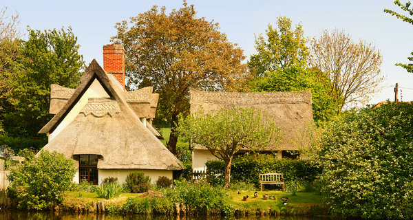 Thatched Cottage: Old English thatched cottage.