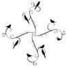Swirls&Birds: a series of three designs with different combinations of birds and swirls