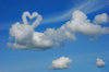 Heart on the clouds: Blue sky with the heart from the white cloud